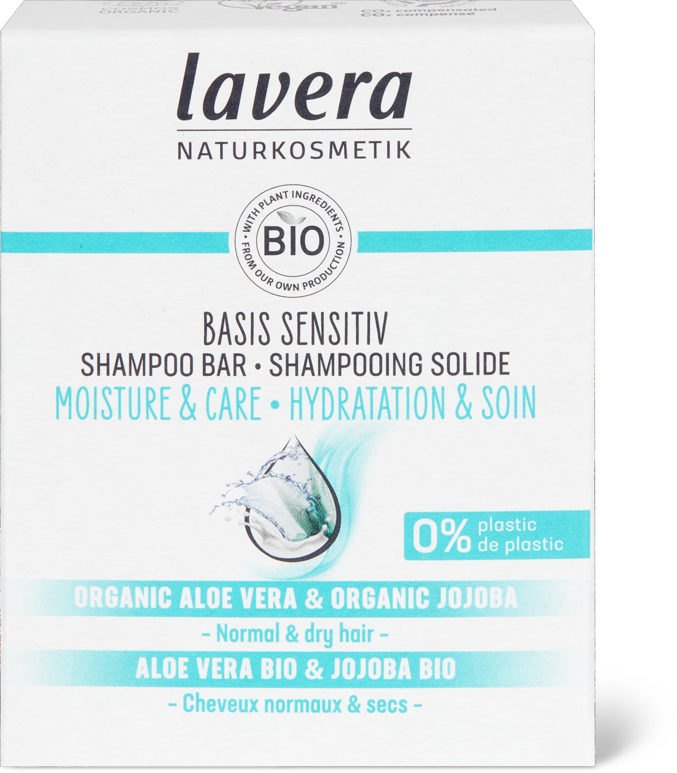 Basis sensitiv Feuchtigkeit & Pflege festes Shampoo normales & trockenes Haar, vegan